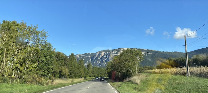 route du retour en direction de la Suisse